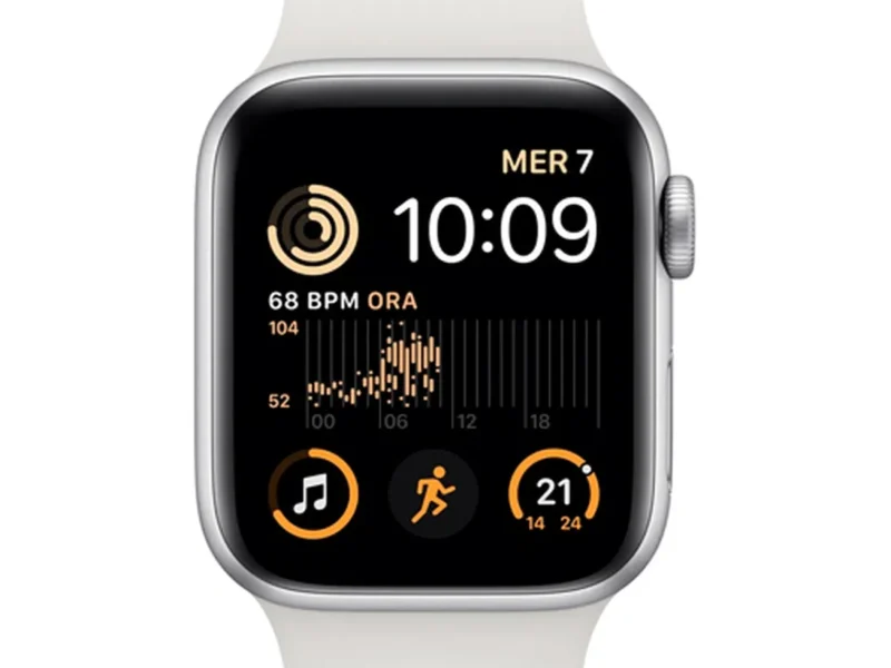 Apple Watch SE 2022 - 4G 40mm Zilver (Witte Siliconenband)